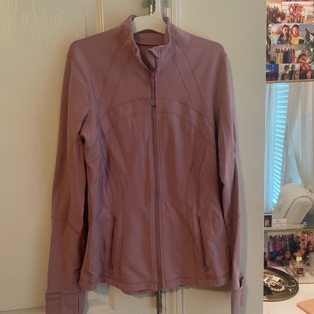 lululemon athletica Pink Bomber Jacket with High Collar and Fitted Silhouette